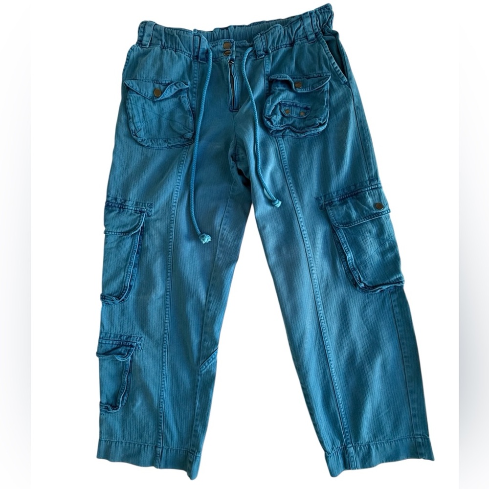 We The Free Tahiti Cargo Pants W’s M Lake Victoria Blue Cargo Joggers Utility - Picture 10 of 16